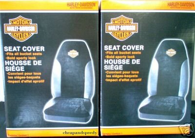 Harley Davidson Seat Cover Set Orange White Bucket Seat