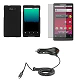 Motorola Triumph (Virgin Mobile) Premium Combo Pack - Black Rubberized Shie ....