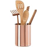 Oggi 7059.12 Copper Plated Stainless Steel Utensil Holder, Small, Copper