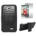 Phonelicious For LG OPTIMUS L70 Xtreme Heavy Duty Hybrid Armor Dual Layer Kickstand Belt Holster Combo Rugged Case Tuff + LCD Screen Phone Protector Combo & Phonelicious Pen Stylus (Full Black Extreme)