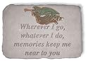 KayBerry Cast Stone Garden Accent Marker Wherever I go with metal angel insert