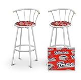 2 New England Patriots NFL Football Themed Specialty / Custom White Barstoo ....