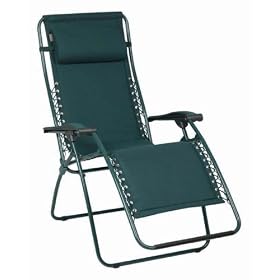 Patio Recliner Chairs - Lafuma 46690 RSX Zero Gravity Padded Polycotton Outdoor Folding Patio Recliner Lawn Chair - Atoko - XL