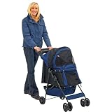Hunde-Buggy, dunkelblau/schw 87x40x93cm