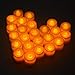 Set of 24 Flickering Flameless LED Candle Light Tea light Amber Yellow for Wedding Party Club Decor in White LD009