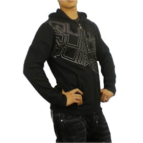 Mens Quiksilver black sweatshirt hoodie. 100% authentic zip-up sweater with 3 Quiksilver logo designs printed from front to back. Popular product with high quality fabric. One of the hottest skate surf items this season. Great for hiking too!
