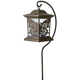 Moonrays 91611 Solar Powered Butterfly Silhouette Path Fixture, Stake Light or Hanging
