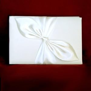 New Ivory Bridal Wedding Reception Guest Book with Ivory Satin Bow