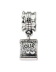 Sterling Silver s Love Note Dangle Bead by Reflection Beads, Best Quality Free Gift Box Satisfaction Guaranteed