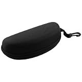 Como Black Hard Zipper Box Bag Reading Glasses Sunglasses Case w Carabiner Hook