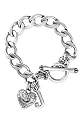 Juicy Couture Silver Pave Heart Charm Bracelet