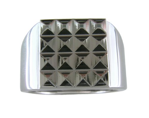 Mens Stainless Steel Textured Ring, Size 10