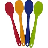 Silicone Heat Resistant Jewel Colored Kitchen Spoons ~ Set of 2, Blue