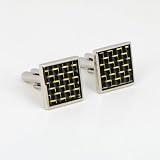 Gold Black with Carbon Detail fashion cufflinks with Gift Box Y&G Cufflinks C7002