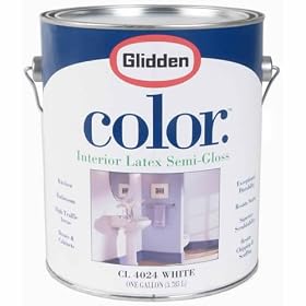 Glidden Color Interior Latex Semi Gloss White Paint, 1 Gal