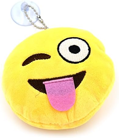 Soft Mini Plush Toy Stick on Suction Cup. Use for bed, room, walls and car window. Tongue 1 Pack