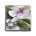 Memory Card Reader (SD, SDHC, SmartMedia, RS-MMC, MMCmobile, MMC, MMC Plus, Memory Stick Micro (M2) & Pro & Duo, MicroSD, and xD Picture Card) Square of Orchid with Bamboo and River Stones (Japanese Asian Theme)