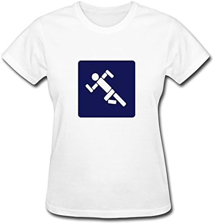 Woman Running Pictogram Cool Tshirts Size XS Color White