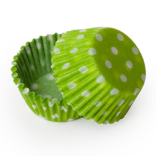 Dress My Cupcake Standard Lime Green Polka Dot Cupcake Liners BULK - 500 Liners - Cupcake Tower, Silicon Baking Cups, Liners
