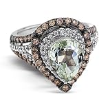 Green Quartz and Diamond Ring 1ctw
