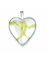 Genuine .925 Sterling Silver Gold-Plated Linked Hearts 20mm Heart Locket 3.4 Grams. 100% Satisfaction Guaranteed.
