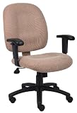 Smoke Chenille Boss Office Products Mid-Back Ergonomic Task Chair with Adjustable Arms