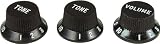 Fender Strat Knobs, One Volume, Two Tone,  Black