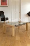 Burton _Solid oak glass coffee table