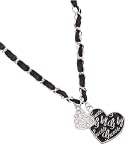 G by GUESS Enamel Heart & Ribbon Necklace, SILVER