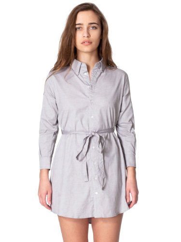 American Apparel Oxford Shirt Dress X-Small Oxford Grey