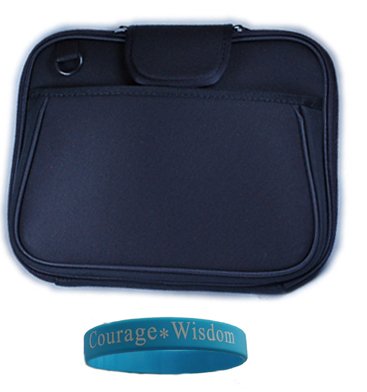 Black 10.2 inch Memory Foam Case for HP Mini 1000 HP 2140 Mini-note 10.2-inch Netbook with shoulder strap + BONUS Wisdom*Courage wristband