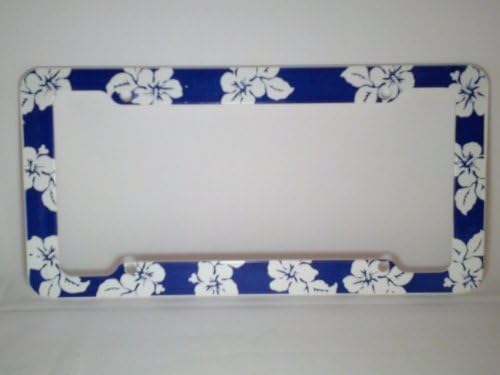 Blue Hibiscus Hawaiian Flowers Car Truck SUV License Plate Frame