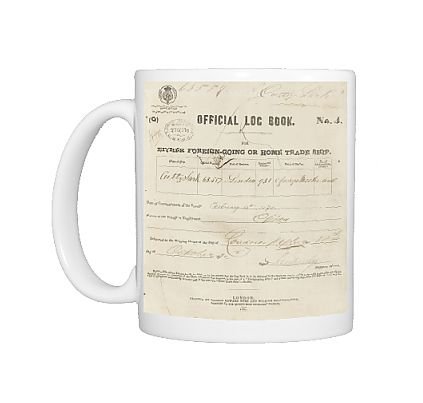Photo Mugs of Official logbook of Cutty Sark recording a voyage from London to from National Maritime Museum