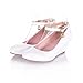 Carol Shoes Fashion Women's Sweet Buckle Ankle-strap Elegance Wedge Mid Heel Mary Janes Shoes