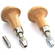 2 Pocket Watch Pin Vise Wood Handle Drill Broach Tool
