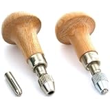2 Pocket Watch Pin Vise Wood Handle Drill Broach Tool