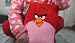 Red Angry Bird Pillow 11"x 15" with Label Tag .