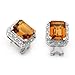 18k White Gold Emerald Cut Citrine and Diamond title=