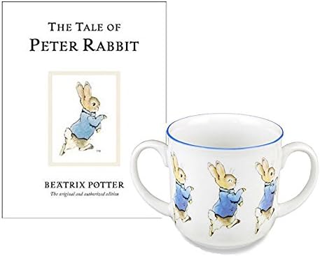Peter Rabbit Beatrix Potter Baby Gifts Two Handled Mug and Childrens Book The Tales of Peter Rabbit