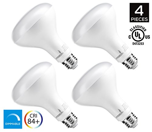 Hyperikon BR30 LED Bulb, 9W (65W equivalent), 4000K (Daylight White), Wide Flood Light Bulb, 120° Beam Angle, Medium Base (E26), Dimmable, UL Listed – (Pack of 4)