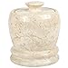 Creative Home Natural Champagne Marble Cotton Ball Swab Holder Q-Tip Holder Bathroom Storage Jar Container Organizer for Bathroom Vanity Countertop Organizer, 3.6