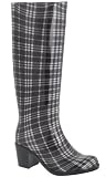 Capelli New York Ladies Simple Plaid & Zipper Ladies City Slicker Rainboot