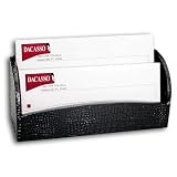Black Crocodile Embossed Leather Letter Holder