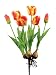 Pack of 6 Orange Ruffle Tulip Bush Silk Sprays with Bulbs Attached