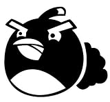 Angry Birds – Bomb Bird – Filled Version – Facing Left – Decal / Sticker – Size: 4.0 x 3.5 inches – Color: Black