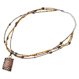 Ooty Metallic Small Pendant Necklace with Glass Beads