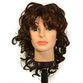 17 Dark brown tip with Medium Auburn all over layers / bangs synthetic wigs"