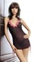 Fitted polka dot slip with lace trim on neckline. Side drawstrings - Sensual Mystique