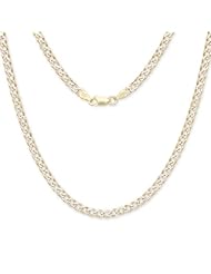 30" Curb / Cuban Italian Chain Two-Toned 14K Gold over .925 Sterling Silver / 4 mm