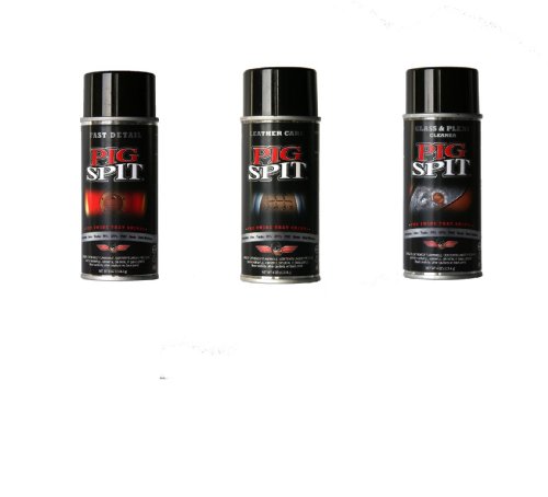 Pig Spit 4oz - Fast Detail - Leather Care - Glass and Plexi Cleaner 3 Pack